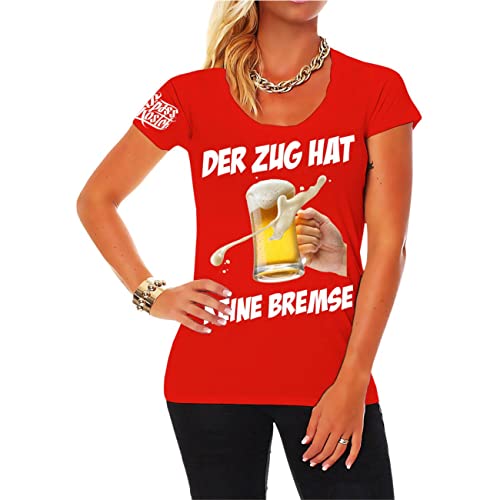 Tshirt Damen Bier Sprüche Der Zug hat Keine Bremse Größe XS - XXL von Spaß Kostet