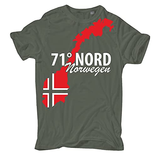 Übergrößen Herren Tshirt 71 Grad Nord NORWEGEN Größe 3XL - 8XL von Spaß Kostet