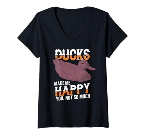 Damen Enten Machen Immer Gute Laune Sarkastischer Witz T-Shirt mit V-Ausschnitt Damen Enten Machen Immer Gute Laune Sarkastischer Witz T-Shirt mit V-Ausschnitt von Spaßige Entensprüche und Bauernhof Humor