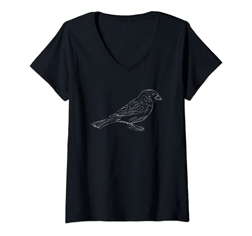 Damen Spatz Haussperling Vogel Natur Schutz T-Shirt mit V-Ausschnitt Damen Spatz Haussperling Vogel Natur Schutz T-Shirt mit V-Ausschnitt von Spatz Haussperling Vogel Natur Schutz Geschenk