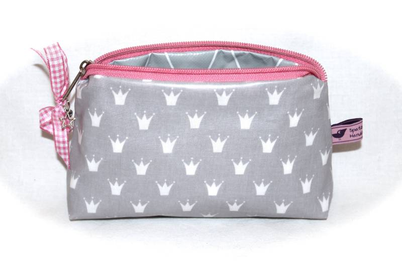 Kosmetiktasche Schminktasche Wachstuch Mit Name Kosmetiktasche Schminktasche Wachstuch Mit Name von Spatzenland