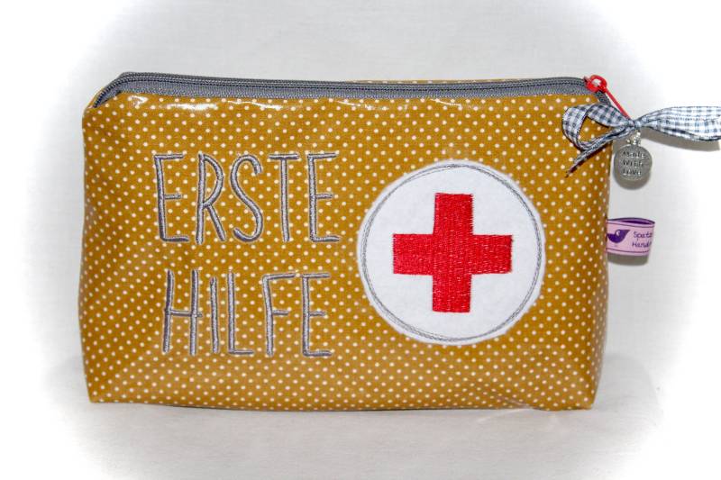 Notfall-Täschchen Erste-Hilfe-Tasche Globulitasche Reiseapotheke Pflastertasche Kosmetiktasche von Spatzenland