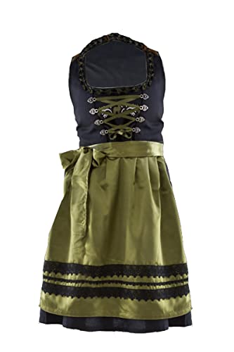 Dirndl Trachtenkleid für Damen Grün Schwarz 3tlg. Kleid, Bluse und Schürze 2522 (38) von Spatzers