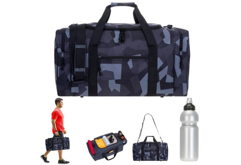 Spear Bags Sporttasche groß Saunatasche Reisetasche Gymbag 55 cm, 40 Liter Gym Tasche Fußballtasche Large + Trinkflasche von Spear Bags