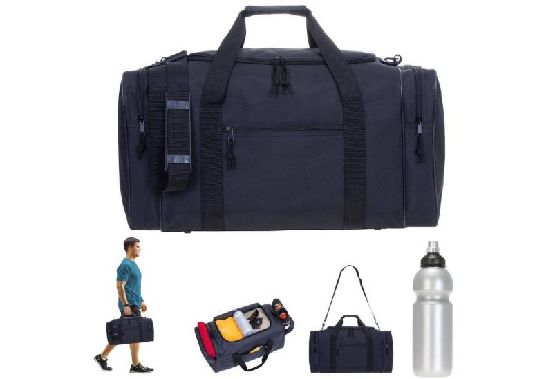 Spear Bags Sporttasche groß Saunatasche Reisetasche Gymbag 55 cm, 40 Liter Gym Tasche Fußballtasche Large + Trinkflasche von Spear Bags