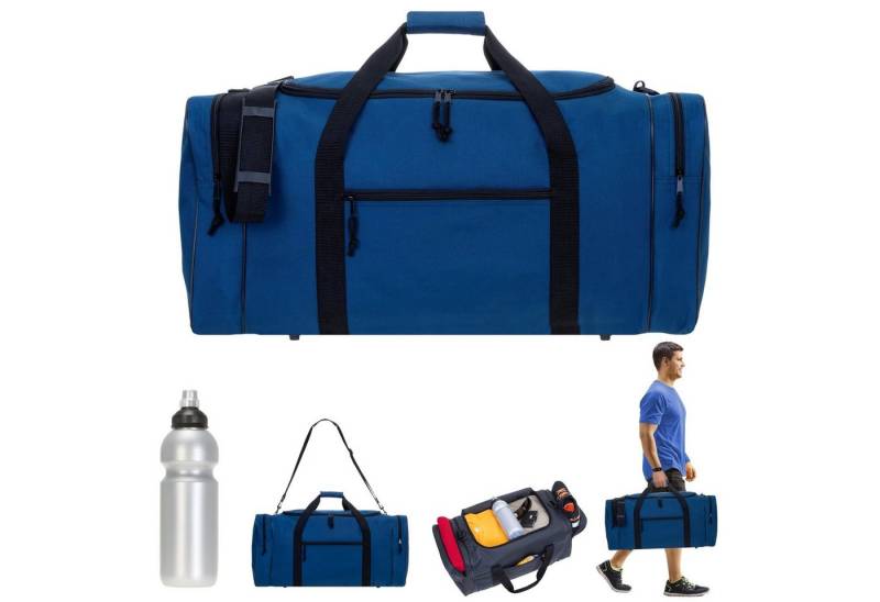 Spear Bags Sporttasche groß Saunatasche Reisetasche Gymbag 68 cm, 65 Liter Gym Tasche Fußballtasche XXL + Trinkflasche von Spear Bags