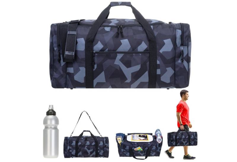 Spear Bags Sporttasche groß Saunatasche Reisetasche Gymbag 68 cm, 65 Liter Gym Tasche Fußballtasche XXL + Trinkflasche von Spear Bags