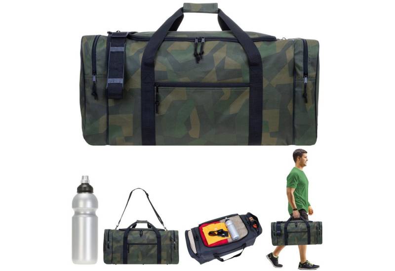 Spear Bags Sporttasche groß Saunatasche Reisetasche Gymbag 68 cm, 65 Liter Gym Tasche Fußballtasche XXL + Trinkflasche von Spear Bags