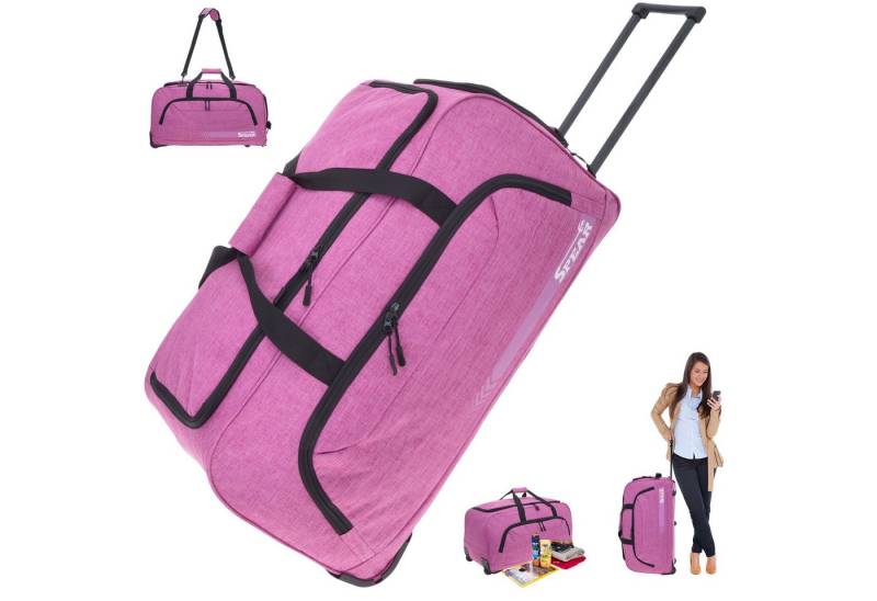 Spear Bags Trolley Cruiser Reisetasche 85 L 68 cm Trolly mit Schultergurt, Reise Tasche Rollen Schuhfach Damen Herren + Koffergurt von Spear Bags