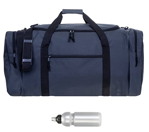 Sporttasche Herren Damen sehr groß XXL Spear Gym 68 cm 65 Liter Bag Fußballtasche Saunatasche Sport Fitness Sauna Gymbag 658 Large + Trinkflasche (Grau) von Spear
