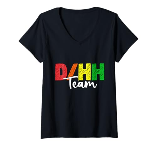 Damen Würdigungsteam für Sonderpädagogik D/HH-Lehrer T-Shirt mit V-Ausschnitt von Special Education Costume For ASL & D/HH Teacher