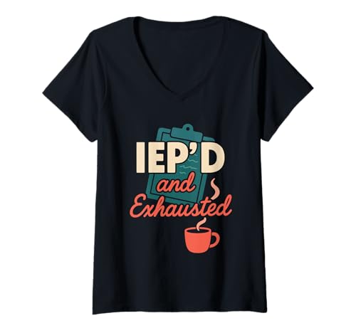 Damen Sonderschule Inklusive Bildung SPED-Lehrer IEP-Team T-Shirt mit V-Ausschnitt Damen Sonderschule Inklusive Bildung SPED-Lehrer IEP-Team T-Shirt mit V-Ausschnitt von Special Education Teacher Support Staff Autism