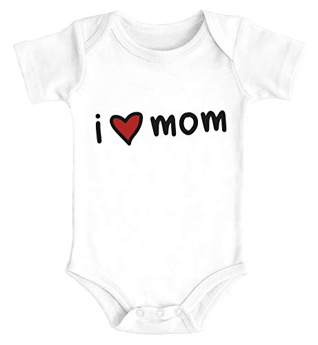 SpecialMe® Baby Body I Love Mom Geschenk Mama Muttertag Geburtstag Jungen Mädchen Oberteil Bio-Baumwolle weiß 0-3 Monate von SpecialMe