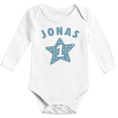 SpecialMe® Baby Body Langarm personalisiert mit Namen Alter Wunschname Geschenk Geburt Bio-Baumwolle weiss 12-18 Monate von SpecialMe