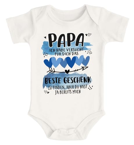 SpecialMe® Baby Body Papa ich Habe versucht Finden Spruch lustig Danke Vater Kurzarm Bio Baumwolle Natur 3-6 Monate von SpecialMe