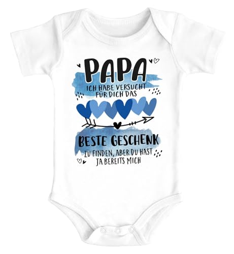 SpecialMe® Baby Body Papa ich Habe versucht Finden Spruch lustig Danke Vater Kurzarm Bio Baumwolle weiß 6-12 Monate von SpecialMe