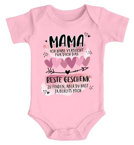 SpecialMe® Baby Body für Mädchen Mama ich Habe versucht Finden Spruch lustig Kurzarm Bio Baumwolle rosa 6-12 Monate von SpecialMe