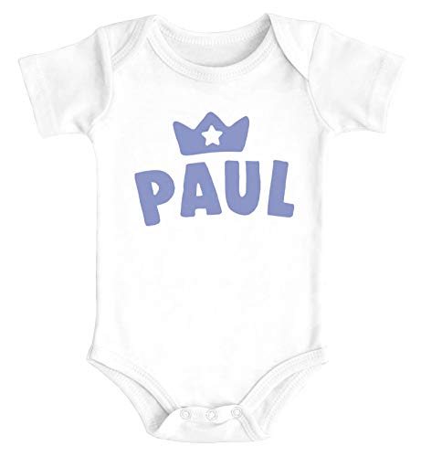SpecialMe® Baby Body mit Namen personalisiert Krone Junge Mädchen Geschenk Kleinkind Bio-Baumwolle Jungen weiß 3-6 Monate von SpecialMe
