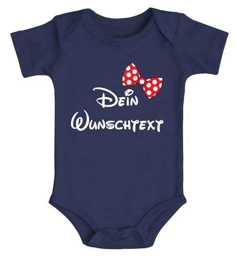 SpecialMe® Baby Body mit Wunschtext Bedrucken Lassen eigene Worte eigener Text personaliert Kurzarm Bio Baumwolle Navy 3-6 Monate von SpecialMe