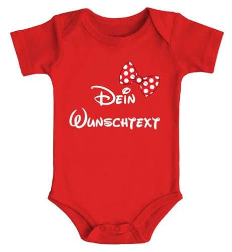 SpecialMe® Baby Body mit Wunschtext Bedrucken Lassen eigene Worte eigener Text personaliert Kurzarm Bio Baumwolle dunkel-rot 3-6 Monate von SpecialMe