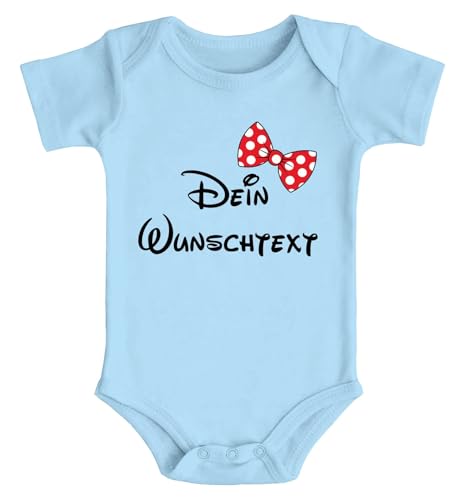 SpecialMe® Baby Body mit Wunschtext Bedrucken Lassen eigene Worte eigener Text personaliert Kurzarm Bio Baumwolle hellblau 0-3 Monate von SpecialMe