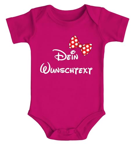 SpecialMe® Baby Body mit Wunschtext Bedrucken Lassen eigene Worte eigener Text personaliert Kurzarm Bio Baumwolle pink 6-12 Monate von SpecialMe
