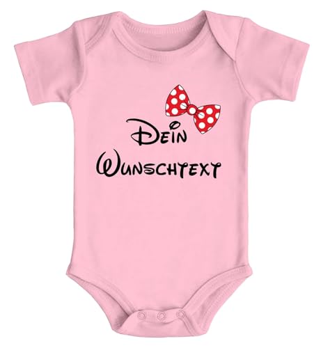 SpecialMe® Baby Body mit Wunschtext Bedrucken Lassen eigene Worte eigener Text personaliert Kurzarm Bio Baumwolle rosa 3-6 Monate von SpecialMe