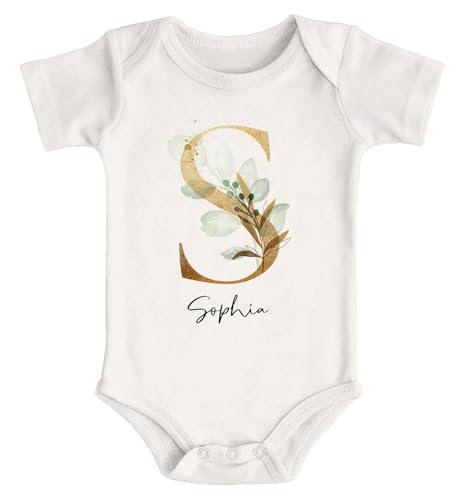 SpecialMe® Baby Body personalisiert mit Namen Geschenkidee zum Geburtstag Geschenk zur Geburt Mädchen Jungen Bio-Baumwolle Natur 3-6 Monate von SpecialMe