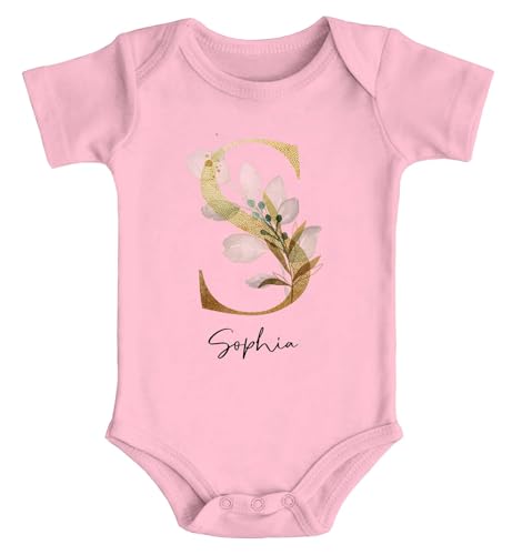 SpecialMe® Baby Body personalisiert mit Namen Geschenkidee zum Geburtstag Geschenk zur Geburt Mädchen Jungen Bio-Baumwolle rosa 6-12 Monate von SpecialMe
