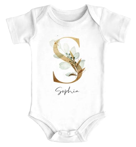 SpecialMe® Baby Body personalisiert mit Namen Geschenkidee zum Geburtstag Geschenk zur Geburt Mädchen Jungen Bio-Baumwolle weiß 0-3 Monate von SpecialMe