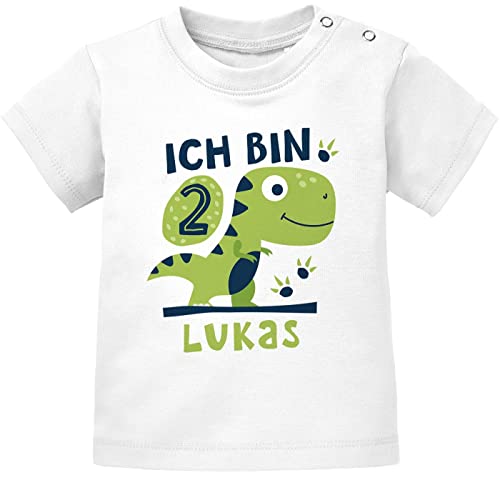 SpecialMe® Baby T-Shirt 1. Geburtstag ich Bin Schon 1 Geburtstagsshirt Geschenk für Einjährige Kurzarm Bio-Baumwolle 2 Jahre weiß 80/86 (10-15 Monate) von SpecialMe