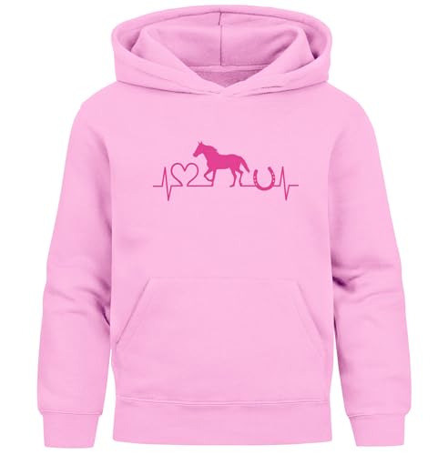 SpecialMe® Kinder Hoodie Mädchen Pferde Print Aufdruck Mädchengeschenke Reiterin Pferdeliebhaber Pferdemädchen Rosa-pink 116 von SpecialMe