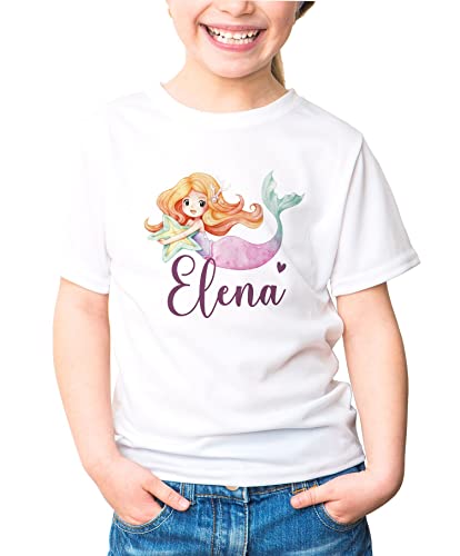 SpecialMe® Kinder T-Shirt Name personalisiert Initiale Anfangsbuchstabe Kupferoptik Namensgeschenke Mädchen weiß 110-116 (5-6 Jahre) von SpecialMe