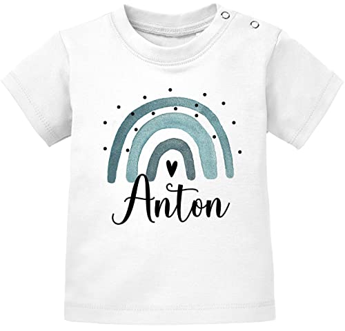 SpecialMe Baby T-Shirt mit Namen personalisiert, Motiv, Junge Mädchen Kurzarm Bio-Baumwolle Jungs weiß 68/74 (4-9 Monate) von SpecialMe