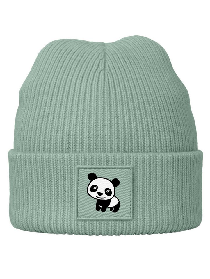 SpecialMe Beanie Kinder Beanie Jungen Patch Patch Panda Bär Tiermotive Aufdruck Print von SpecialMe