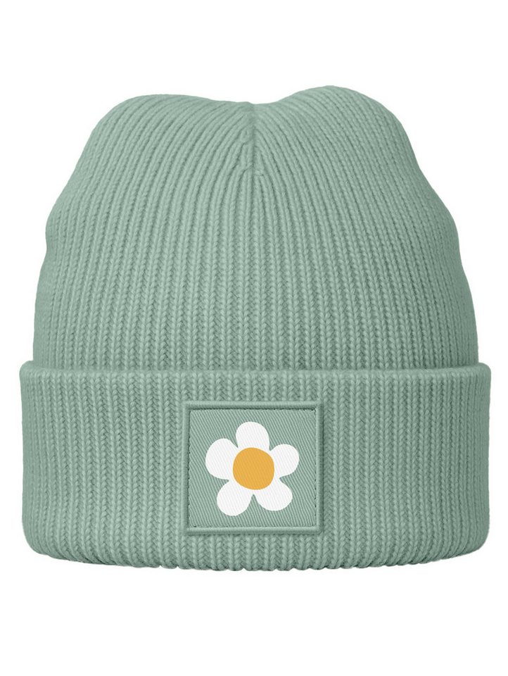 SpecialMe Beanie Kinder Beanie Mädchen Design Blume Blüte Aufdruck Print Strickmütze von SpecialMe