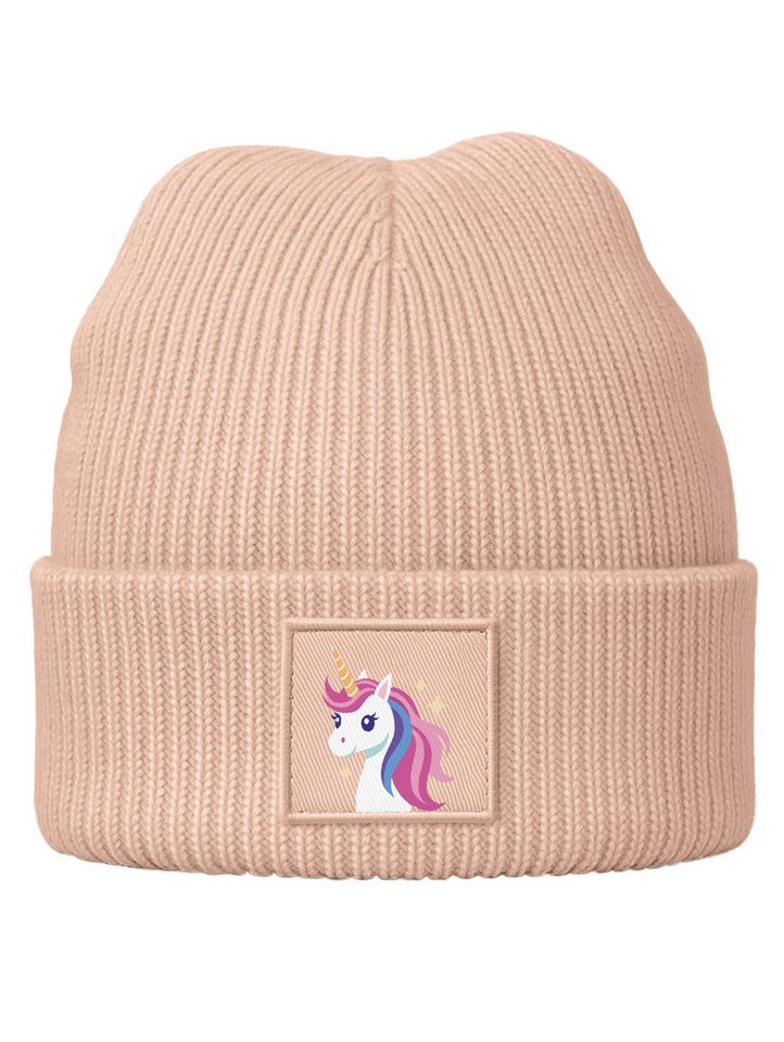 SpecialMe Beanie Kinder Beanie Mädchen Design Einhorn Aufdruck Print Strickmütze von SpecialMe