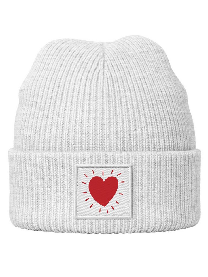 SpecialMe Beanie Kinder Beanie Mädchen Design Herz Aufdruck Print Strickmütze von SpecialMe