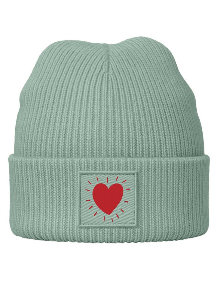 SpecialMe Beanie Kinder Beanie Mädchen Design Herz Aufdruck Print Strickmütze von SpecialMe