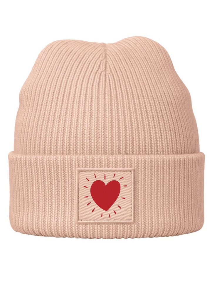 SpecialMe Beanie Kinder Beanie Mädchen Design Herz Aufdruck Print Strickmütze von SpecialMe