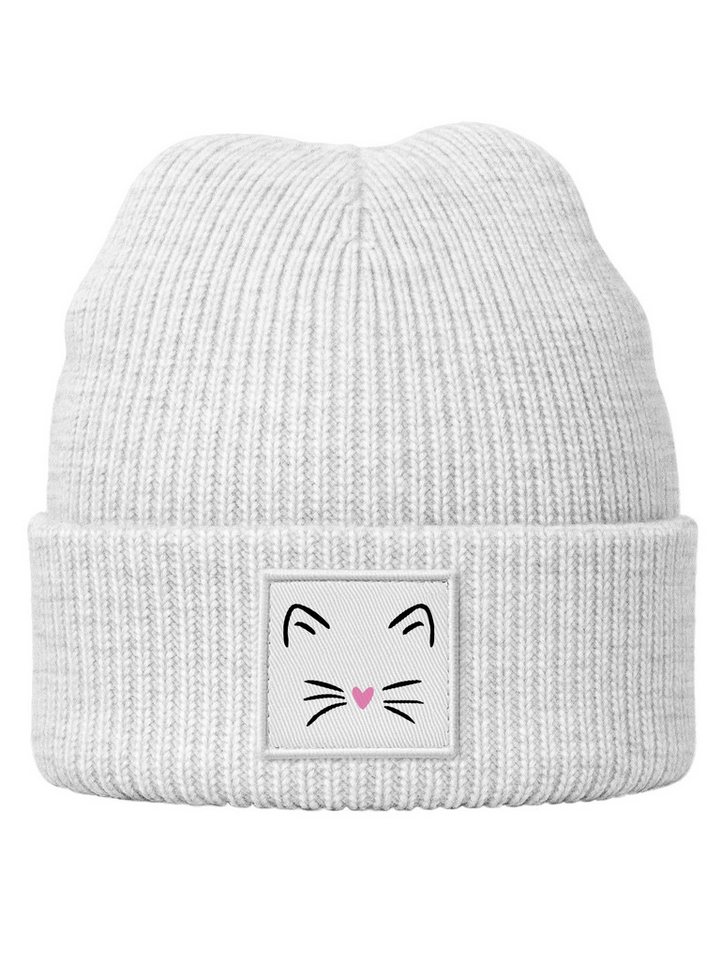 SpecialMe Beanie Kinder Beanie Mädchen Design Katze Aufdruck Print Strickmütze von SpecialMe