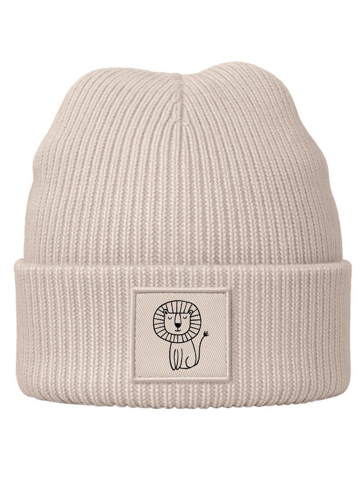 SpecialMe Beanie Kinder Beanie Mädchen Patch Löwe Aufdruck Wintermütze Tiermotive von SpecialMe