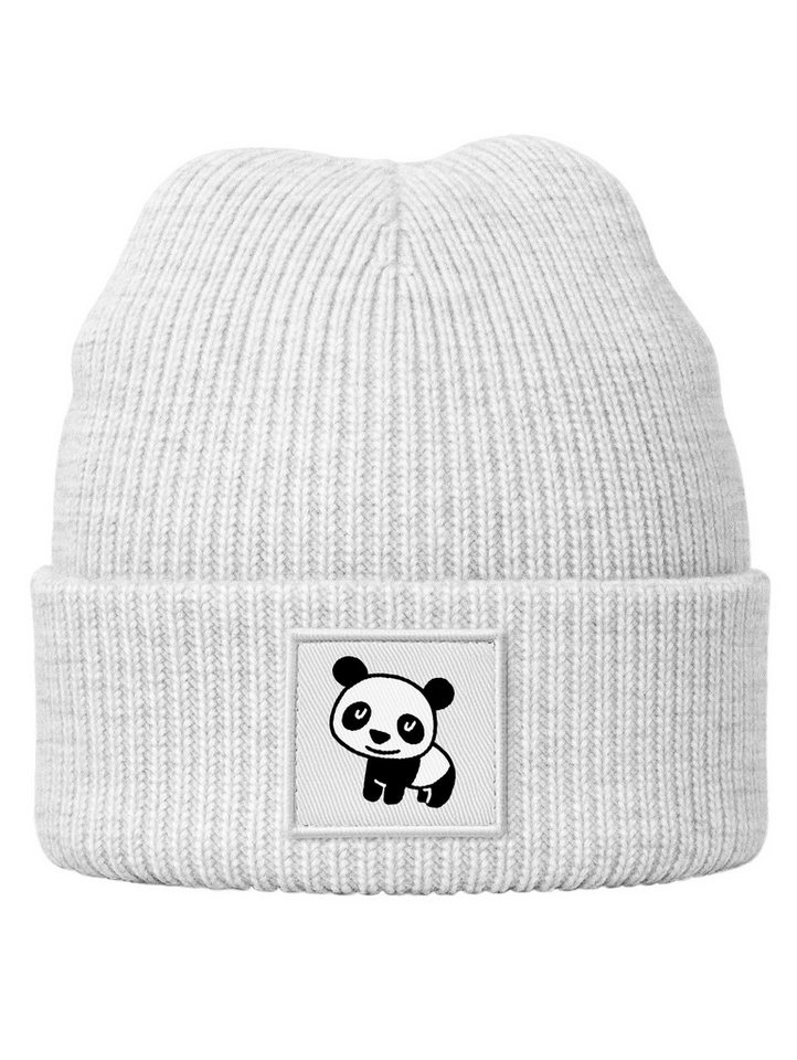 SpecialMe Beanie Kinder Beanie Mädchen Patch Panda Bär Aufdruck Wintermütze Tiermotive von SpecialMe