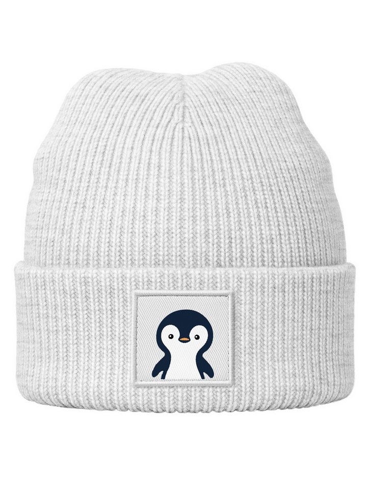 SpecialMe Beanie Kinder Beanie Mädchen Patch Pinguin Aufdruck Wintermütze Tiermotive von SpecialMe