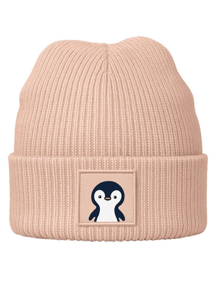 SpecialMe Beanie Kinder Beanie Mädchen Patch Pinguin Aufdruck Wintermütze Tiermotive von SpecialMe