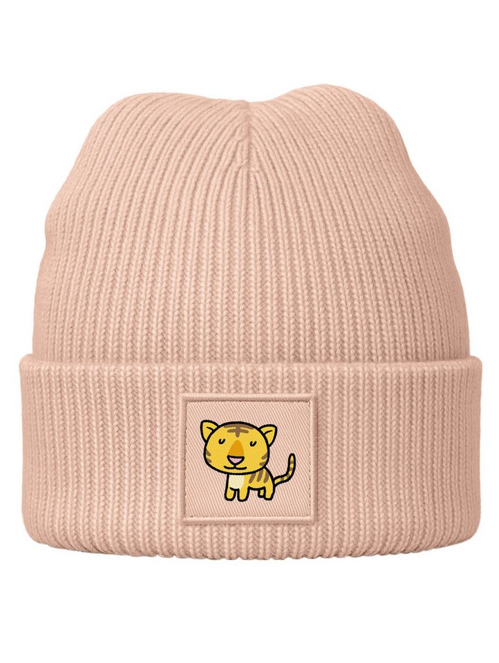 SpecialMe Beanie Kinder Beanie Mädchen Patch Tiger Aufdruck Wintermütze Tiermotive von SpecialMe