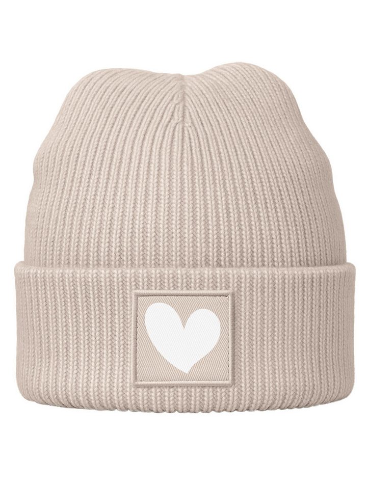 SpecialMe Beanie Kinder Beanie Mädchen Print Strickmütze Herz Aufdruck Geschenkidee von SpecialMe