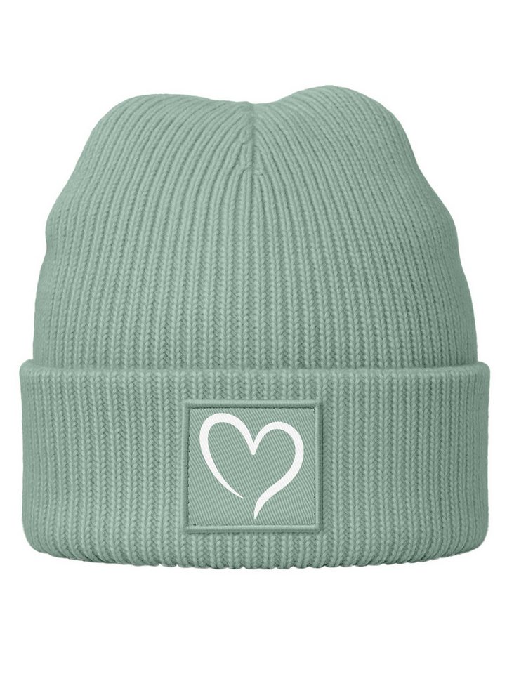 SpecialMe Beanie Kinder Beanie Mädchen Print Strickmütze Herz Aufdruck Geschenkidee von SpecialMe