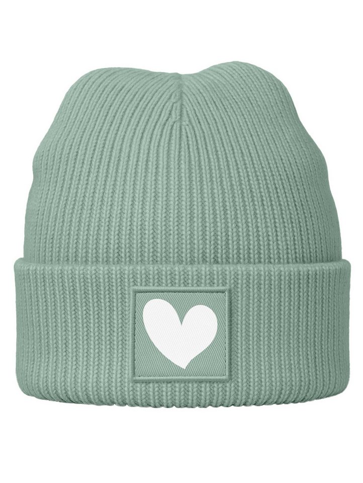 SpecialMe Beanie Kinder Beanie Mädchen Print Strickmütze Herz Aufdruck Geschenkidee von SpecialMe