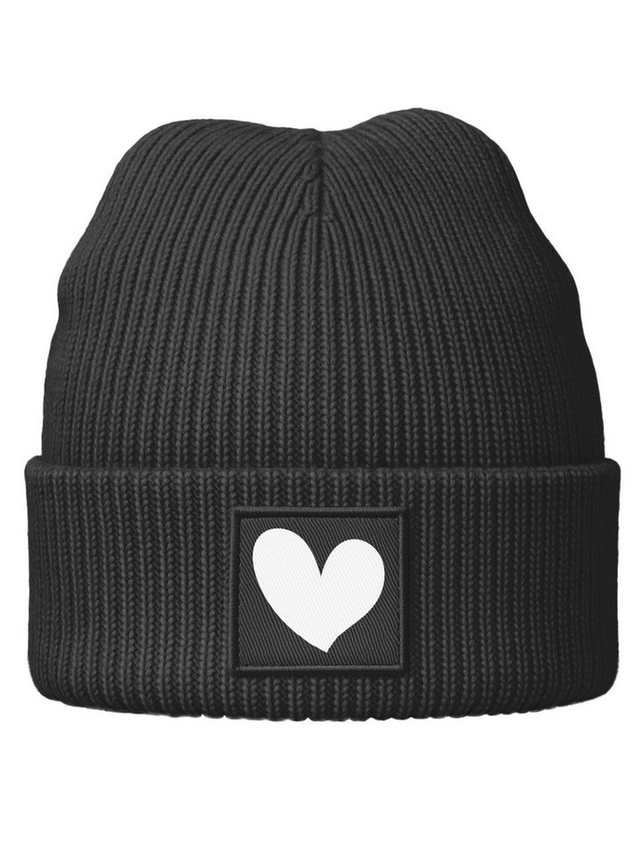 SpecialMe Beanie Kinder Beanie Mädchen Print Strickmütze Herz Aufdruck Geschenkidee von SpecialMe